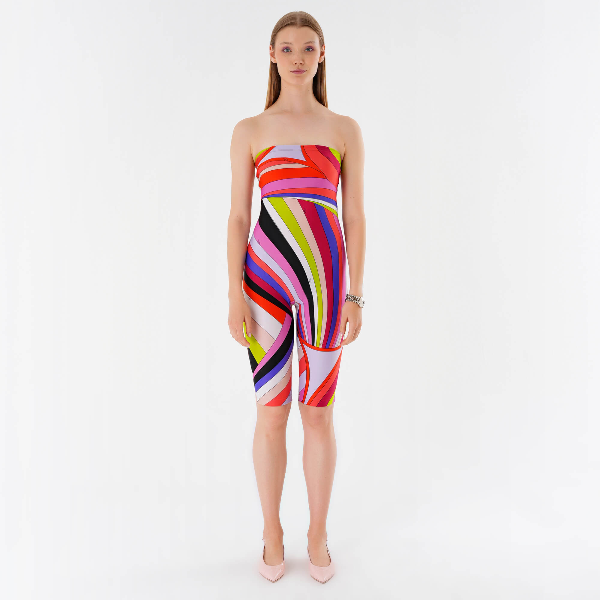 Emilio Pucci - Iride Print Bandeau Jumpsuit with Embellished Zipper M